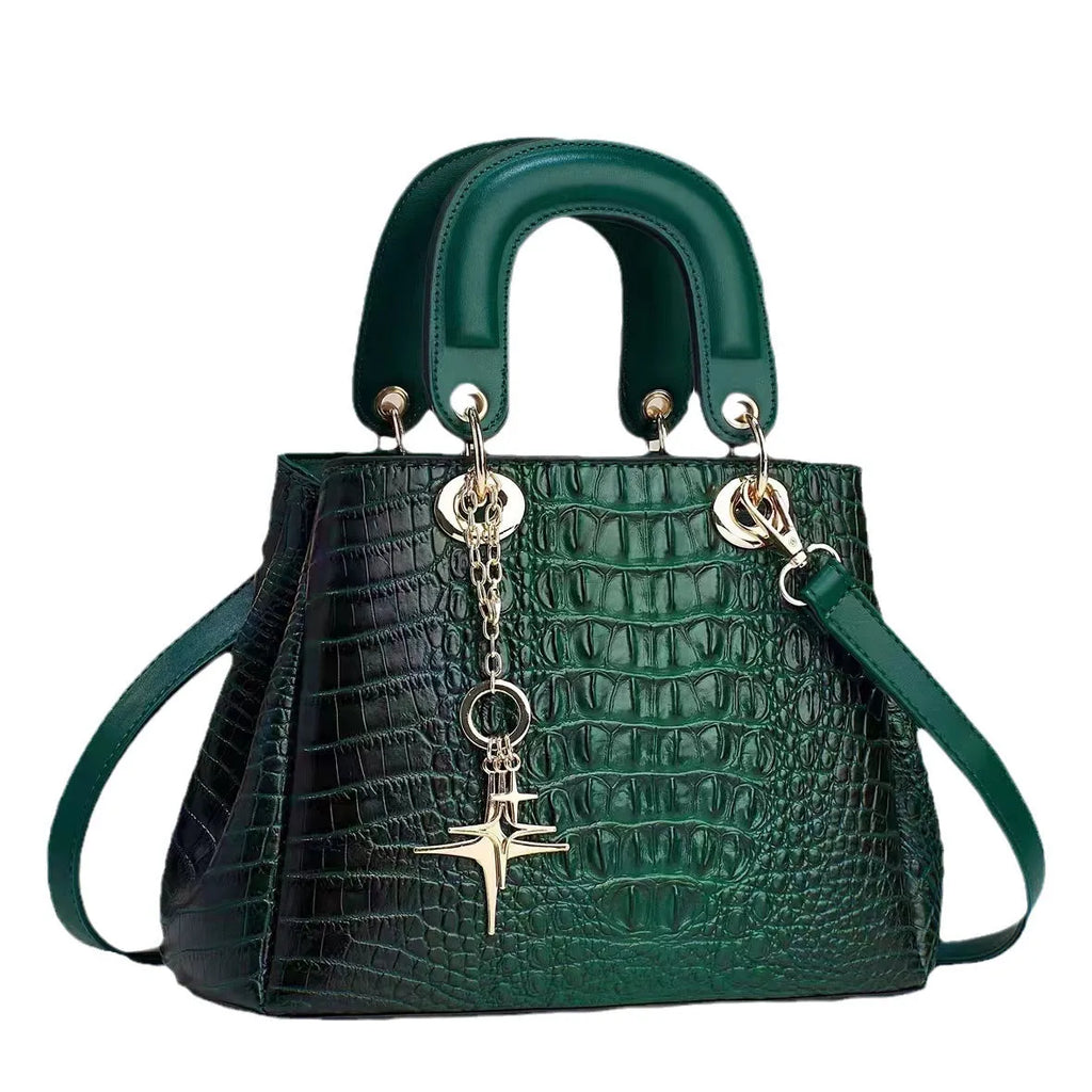 Women's PU shoulder messenger bag, horizontal square, embossed detail, single strap, available in beige green black white khaki red