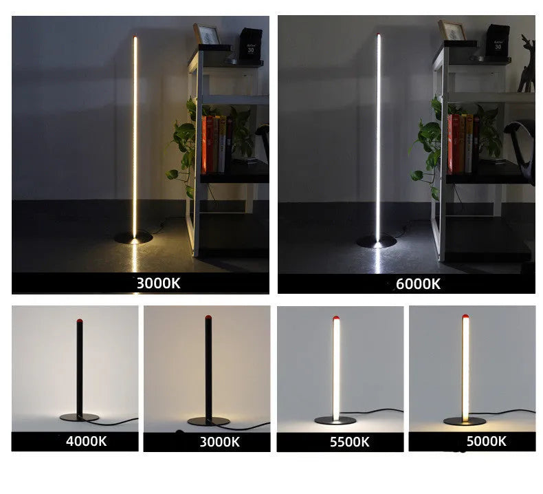 Aluminium alloy vertical floor lamp in modern simple design with three height options