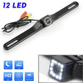 Aluminium license plate frame rearview camera with 12LED CCD, 26.8 x 7.2 x 5.5cm car reversing aid