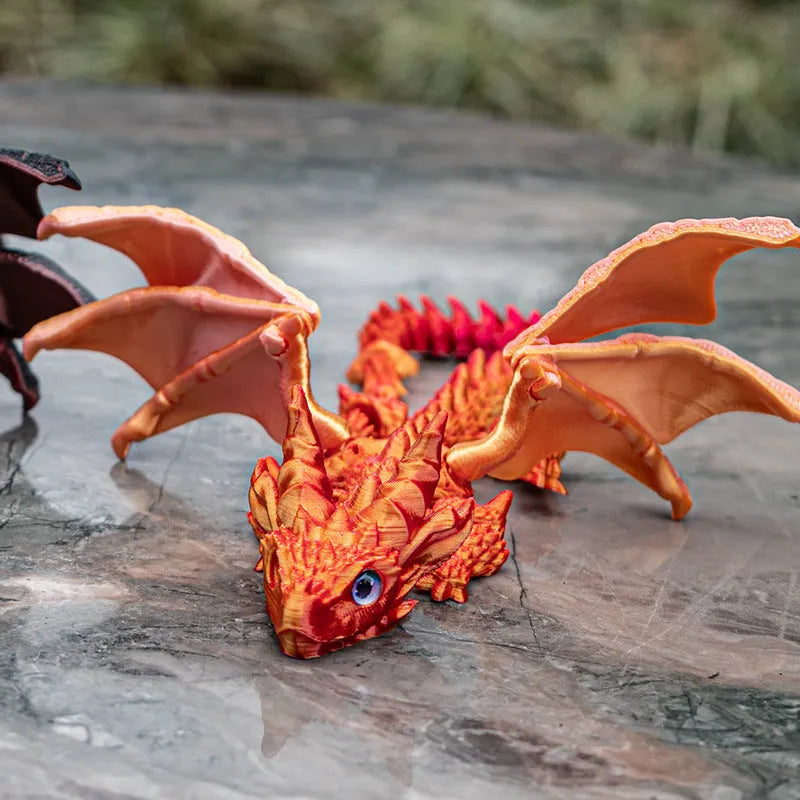 3D printed dragon wing decoration in PLA plastic measuring 25×16×3cm