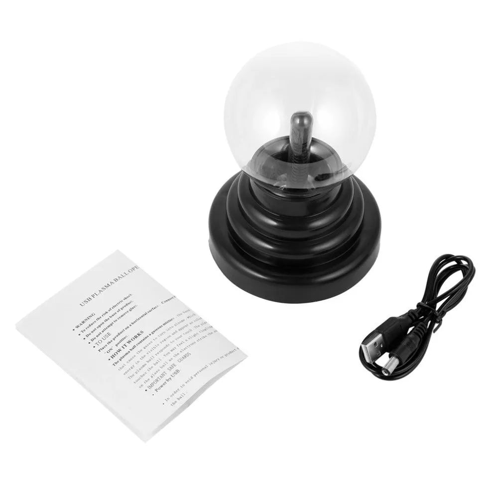 Colourful anti-radiation magic ball light with 7.62 cm glass sphere on ABS base