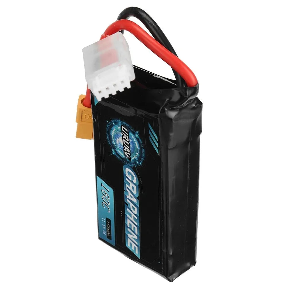 RC lithium battery showing 7.4V 1200mAh specifications