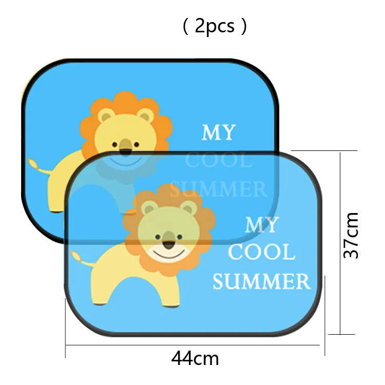 Electrostatic adsorption car side window sunshade with animal-themed designs