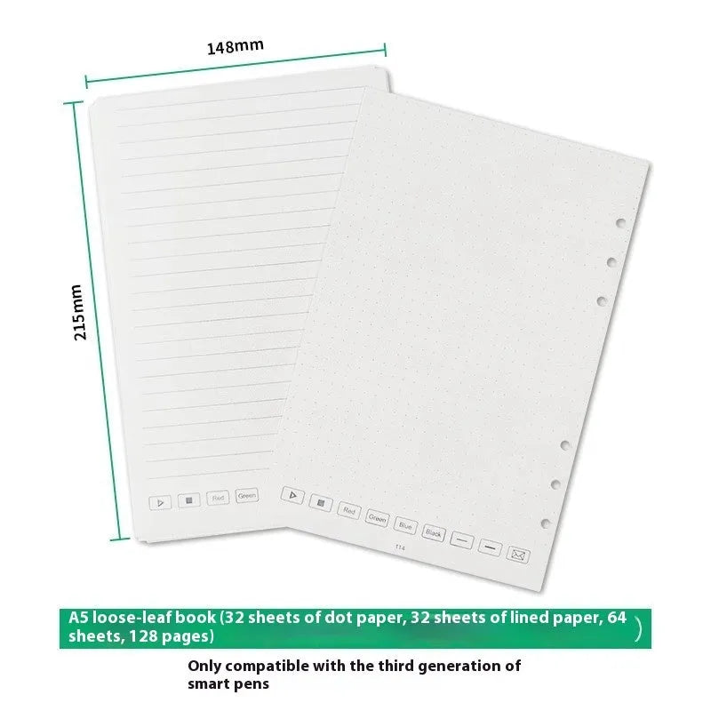 Loose spiral notebook refill with 64 pages, 6-hole punch pattern, and metal core mechanism for Zodiac Forest Paper binders