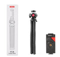 Black octopus-style mobile phone tripod set with aluminium legs and phone clip extended to 360mm