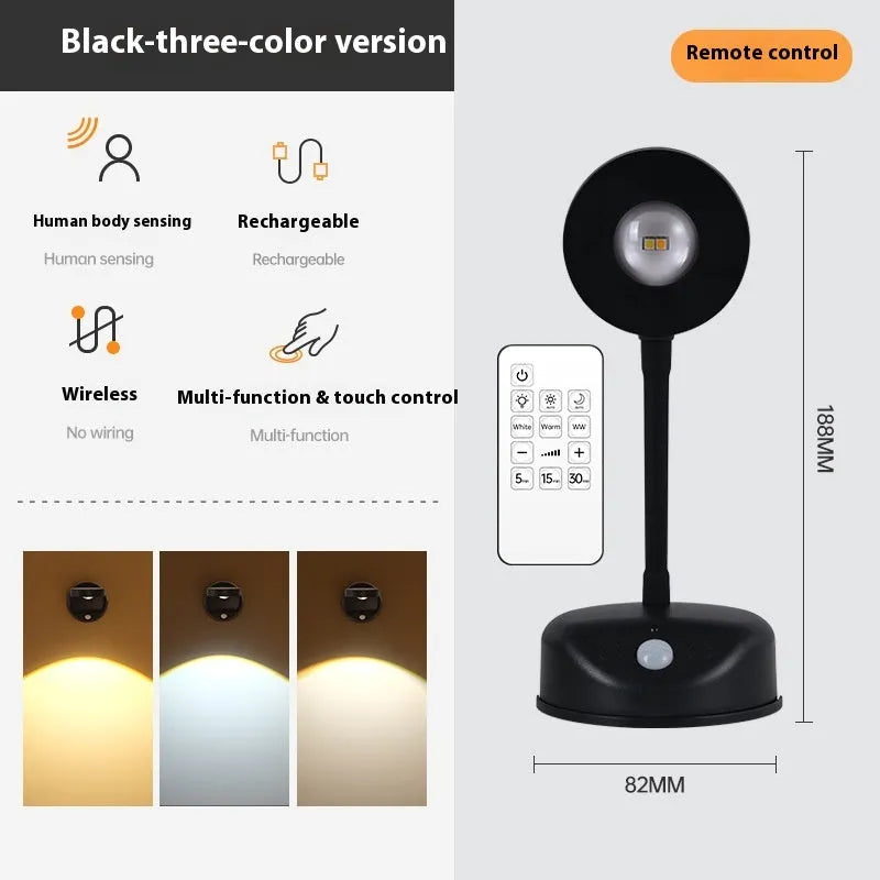Rechargeable wireless wall lamp with geometric design and magnetic mounting system