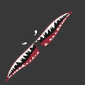 Shark-themed vinyl car sticker with latte art design for vehicle decoration