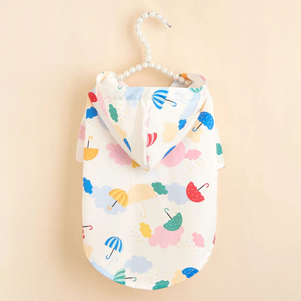 Colourful cartoon umbrella pattern pet dog raincoat in polyester material