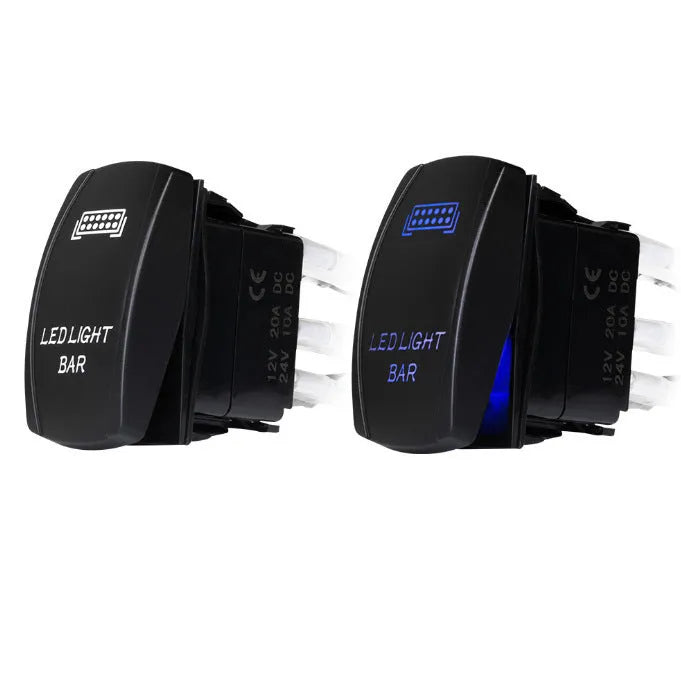 Black 2 metre off road LED spotlight cable set with integrated switch for vehicle lighting installation