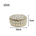 Transparent crystal glass jewellery box with French gold metal accents in European style design
