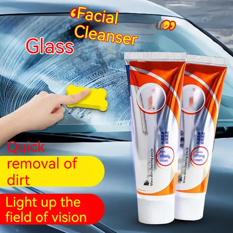 65ml bottle of white car windscreen cleaning paste for removing oil stains from glass
