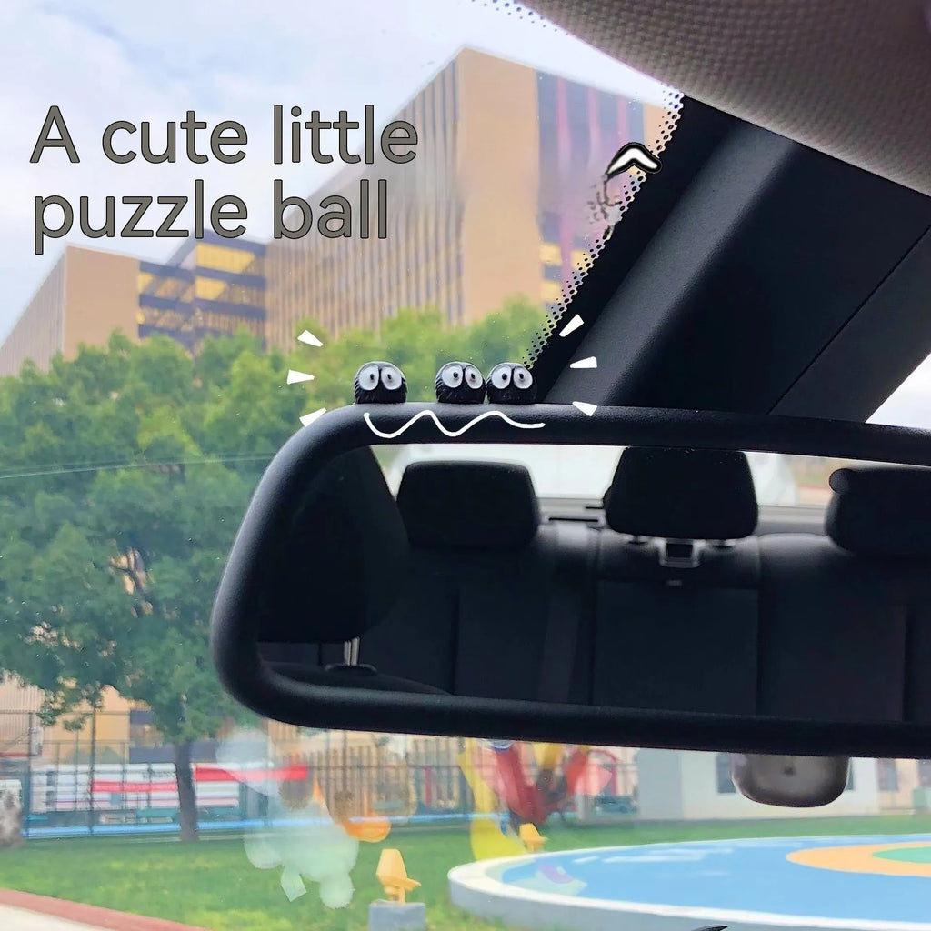 Resin cartoon coal briquette car decoration measuring approximately 1cm with traceless mounting tape
