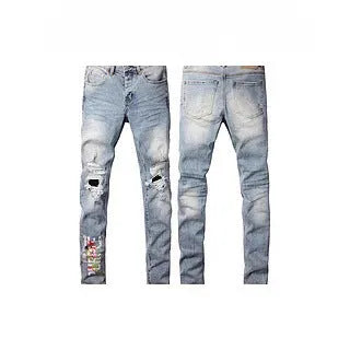 Men's black slim fit skinny jeans with a straight leg and cardigan button detail on the fly.