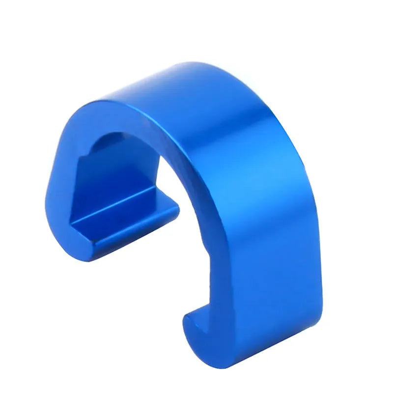 Ten small coloured aluminium C-shaped buckles for paracord and jewellery.