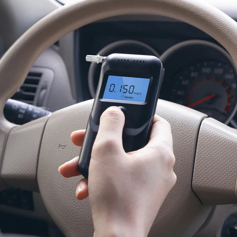 Black household alcohol breath tester for drinking check and drunk driving detection
