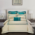Four-piece cotton embroidery bedding set with detailed pattern designs