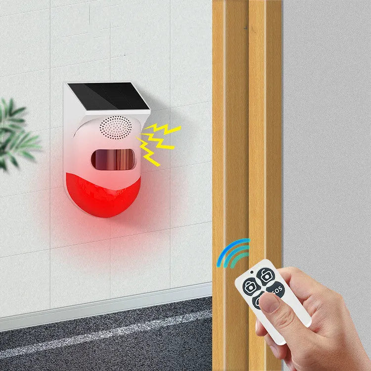 Solar-powered infrared security alarm with GSM wireless system for outdoor perimeter protection