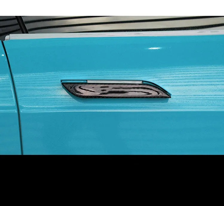 Carbon fibre door handle protection stickers for Tesla Model S vehicles