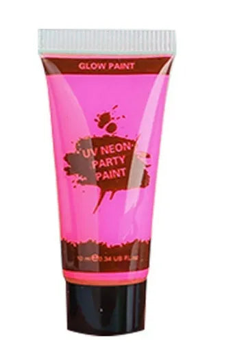 25ml tube of neon face and body paint in colours red, yellow, green, purple, orange, pink