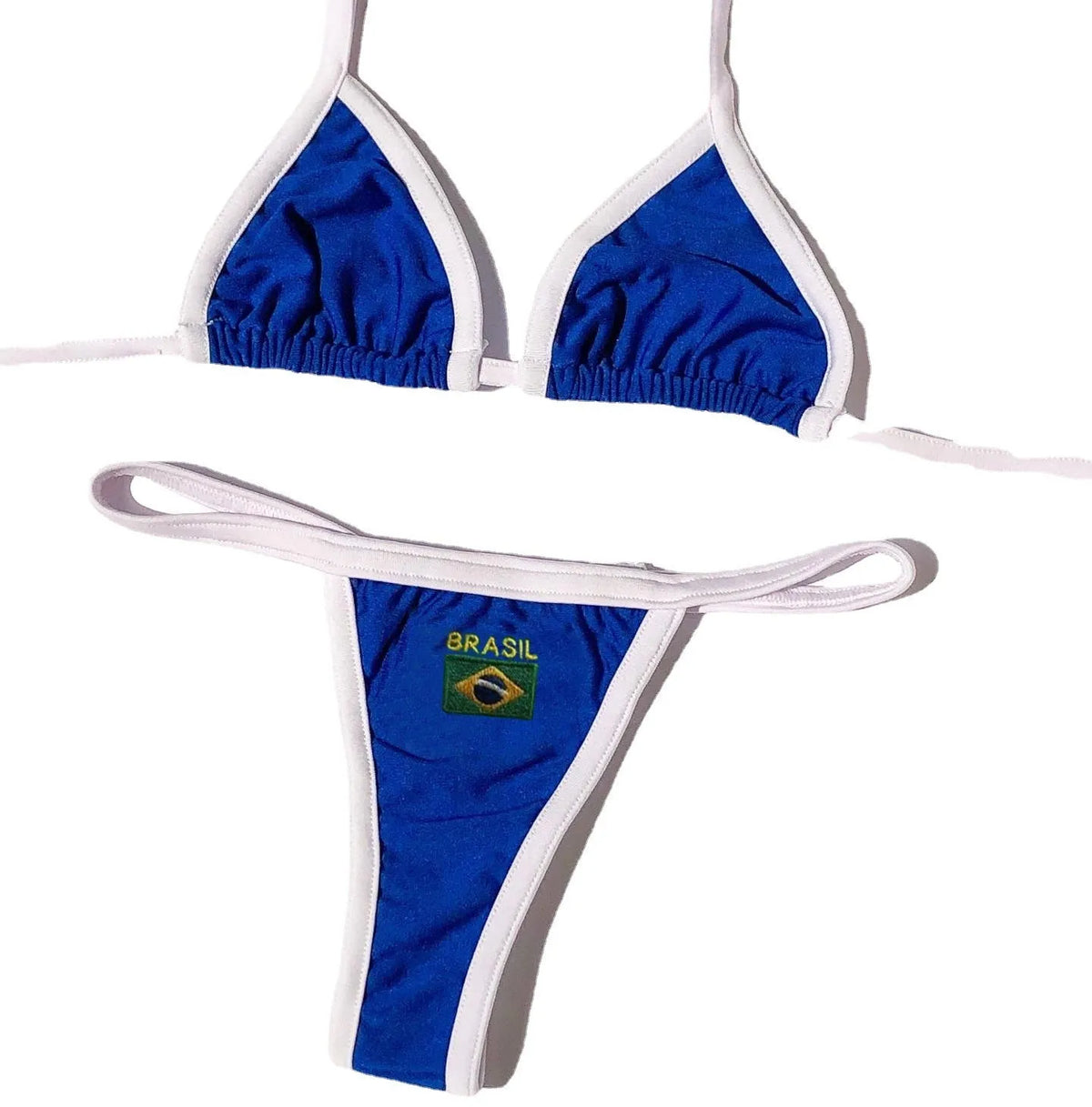 Women's yellow T-back bikini set with shorts bottoms for summer swimming