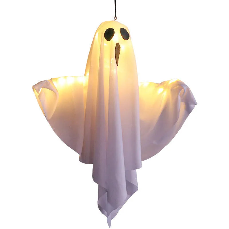 Halloween ghost light decoration with luminous white and orange ghost scream designs