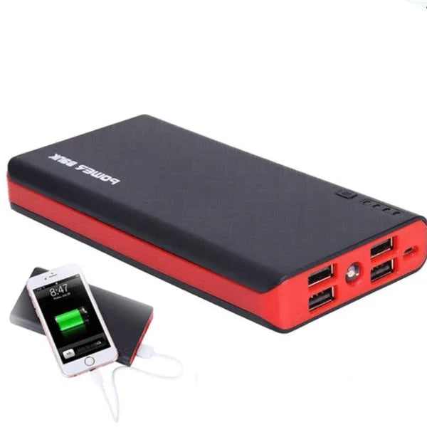 20000mAh power bank portable charger in blue green orange red or black with dual output charging ports