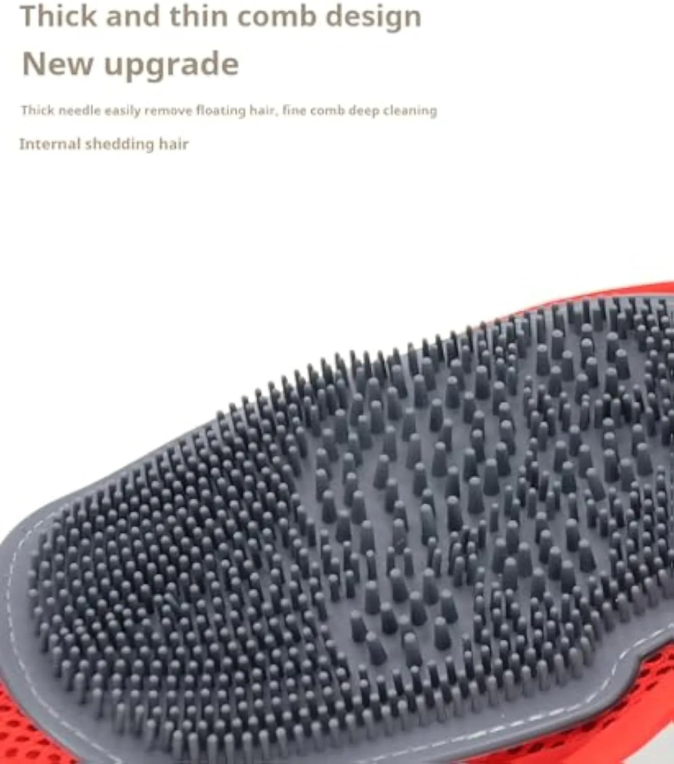 Red pet bathing glove with silicone massage nubs and adjustable elastic cuff for dog and cat grooming