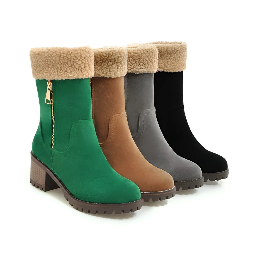 Men's ankle-high snow boots in four colours with thick lining and rubber soles