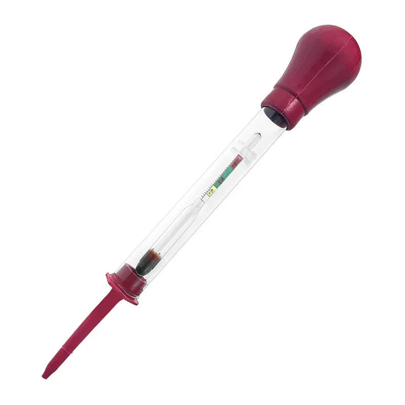 Glass automobile battery hydrometer with suction design for electrolyte density testing