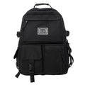 Nylon student backpack with computer compartment in black and white colour options