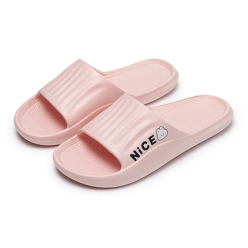 Minimalist cartoon pattern flip flop slippers in various colours with EVA sole and upper