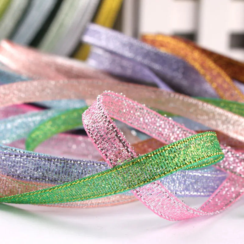 Coloured polyester gift ribbon roll in 0.6cm width with multiple colour options