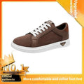 Men's black PU leather casual sneakers with snake pattern detailing and round toe design