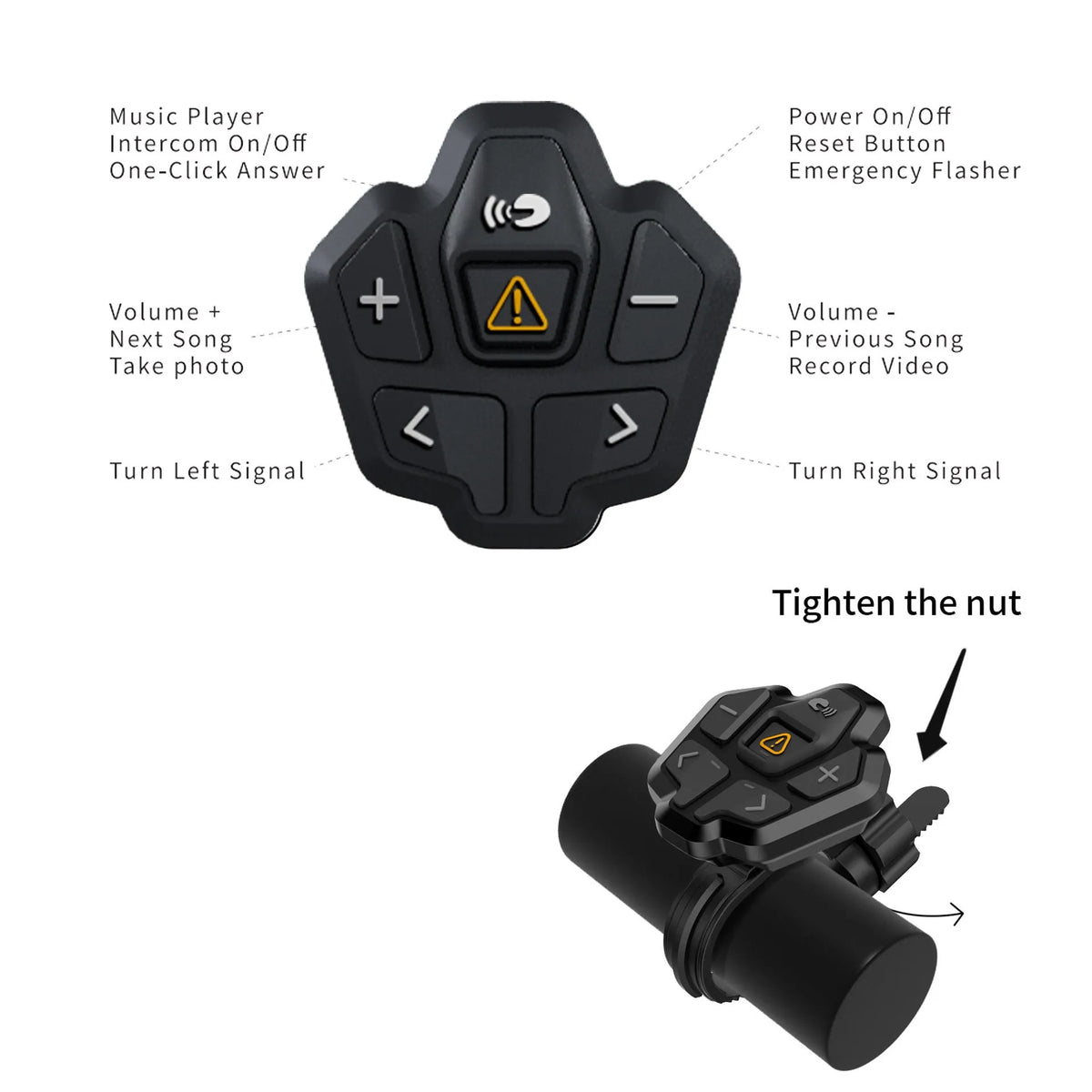 Black and grey smart adult cycling helmet with integrated Bluetooth warning lights.