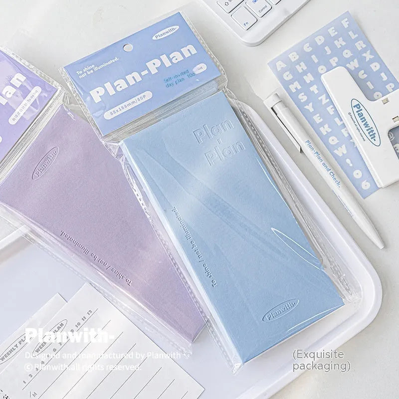 Embossed meter book notebook showing cover colour options including white, purple, blue, grey, and protective cover