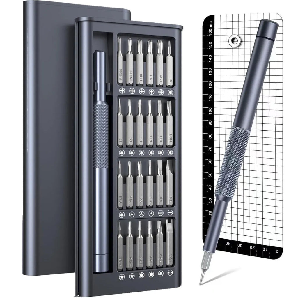 25-in-one magnetic screwdriver set with chrome vanadium steel construction and knurled ABS handle