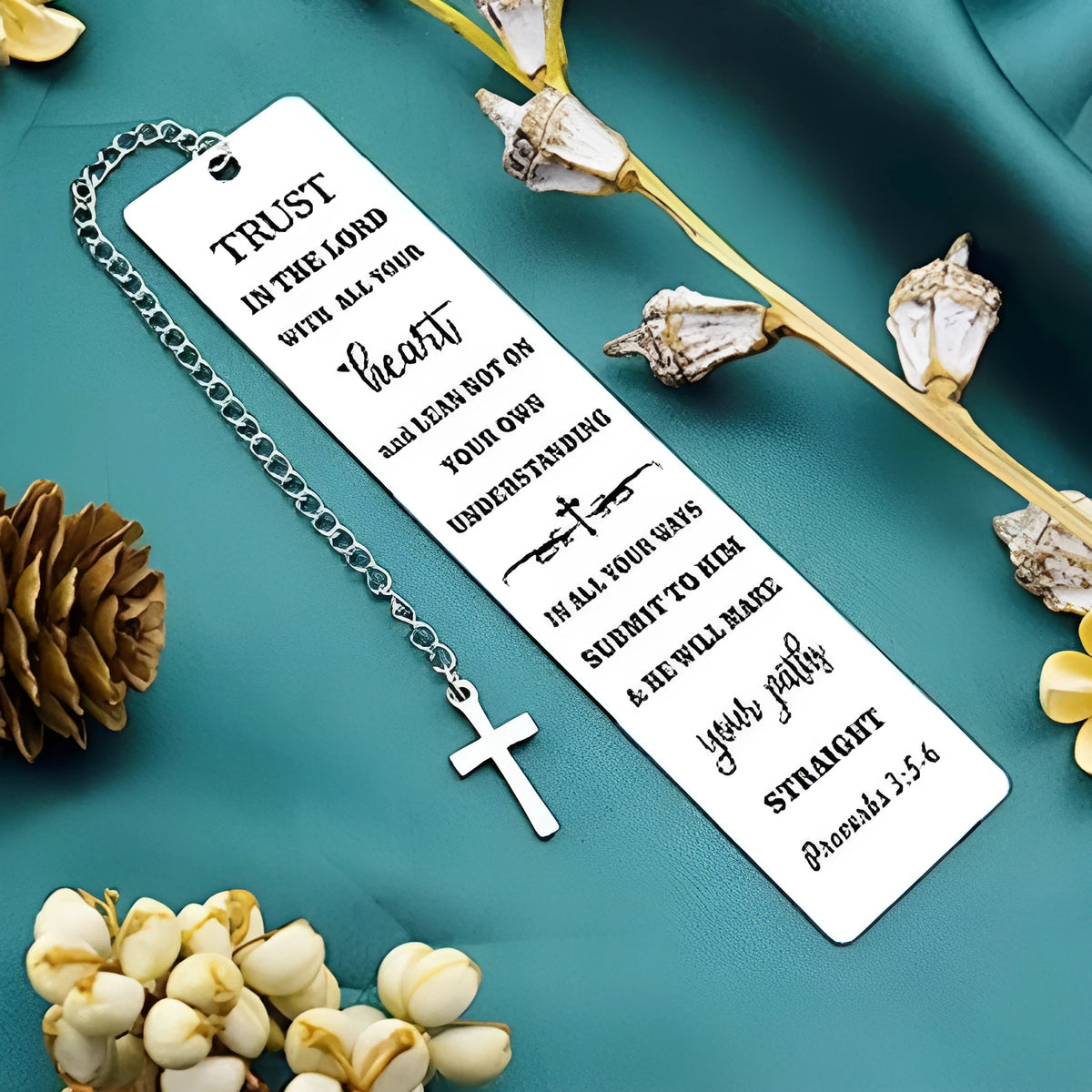 Stainless steel metal bookmark with European style design in CFS5170 steel colour for bible reading