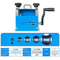 SD-017 manual wire stripping machine showing compact design and adjustable diameter openings 0.5-17mm