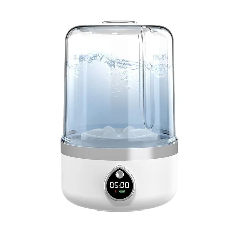 White portable mini washing machine with USB charging port and compact dimensions
