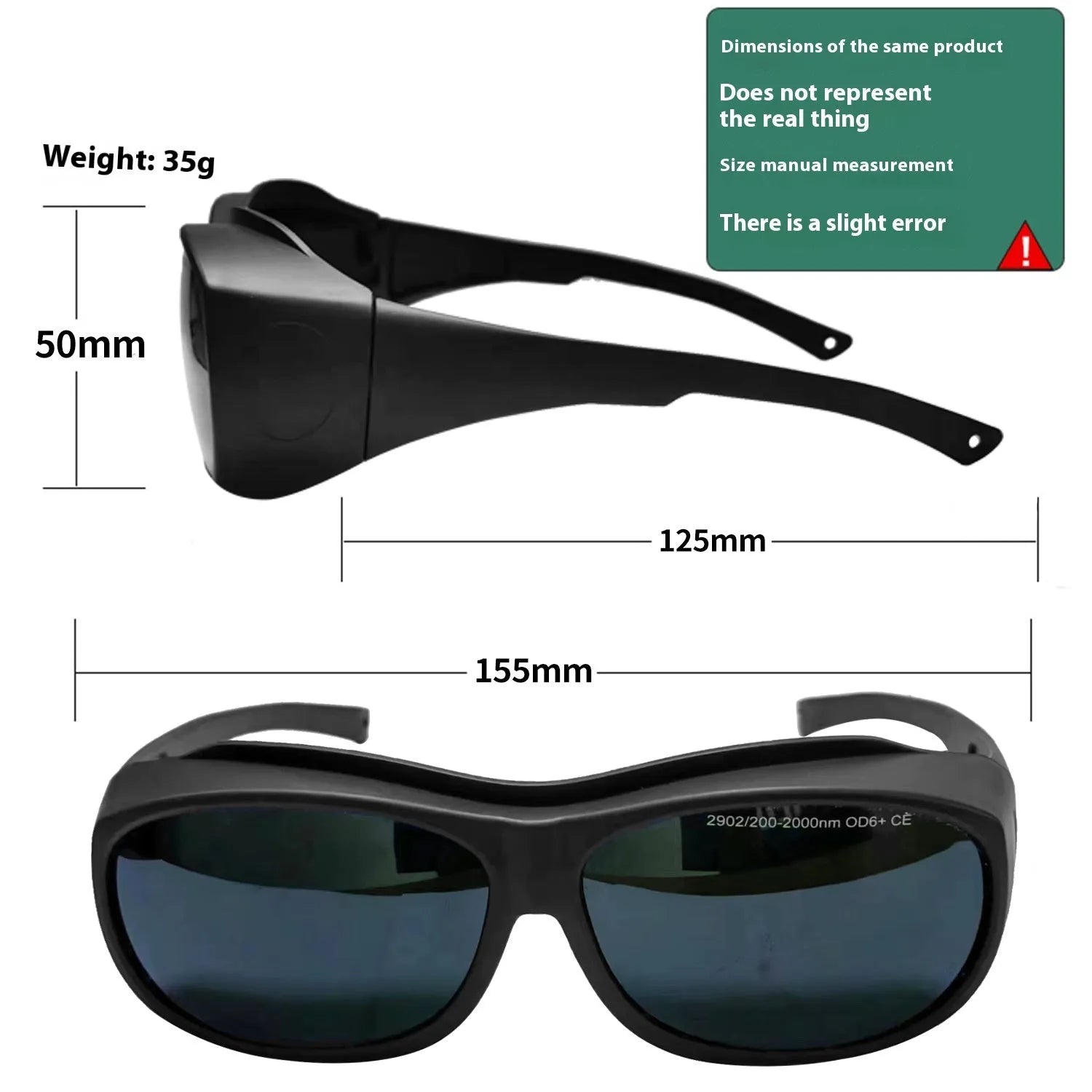 Welding and laser safety goggles for 200-2000nm photon skin rejuvenation protection
