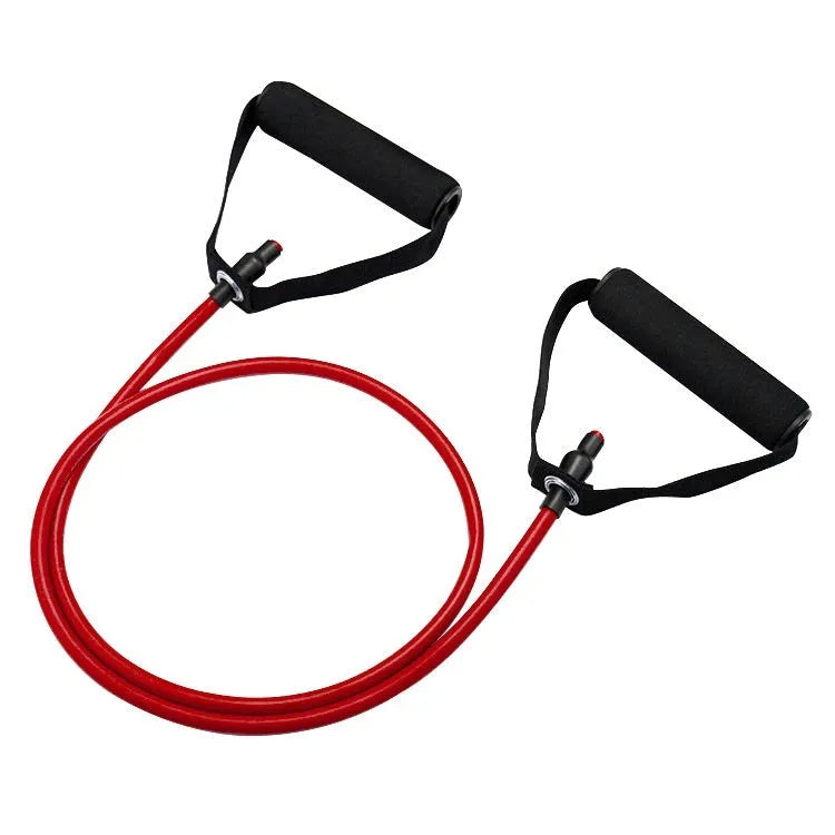 Adjustable chest expander with TPE tension rope showing five resistance level colour options