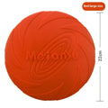 Soft rubber dog frisbee flying disc toy for outdoor fetch in blue, green, or red.