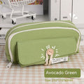 Large capacity canvas pencil case with eight compartments in Korean style design