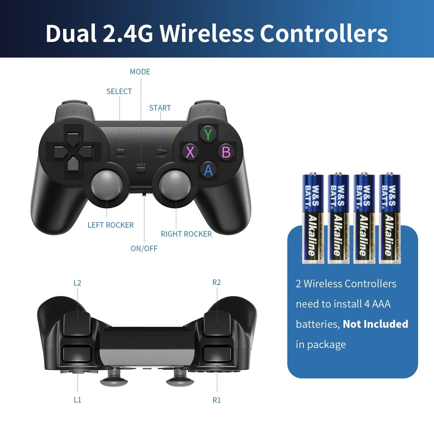 HD Home TV Game Console 4K wireless gaming device with handle and cables on e-sports style packaging