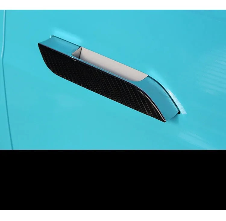 Carbon fibre door handle protection stickers for Tesla Model S vehicles