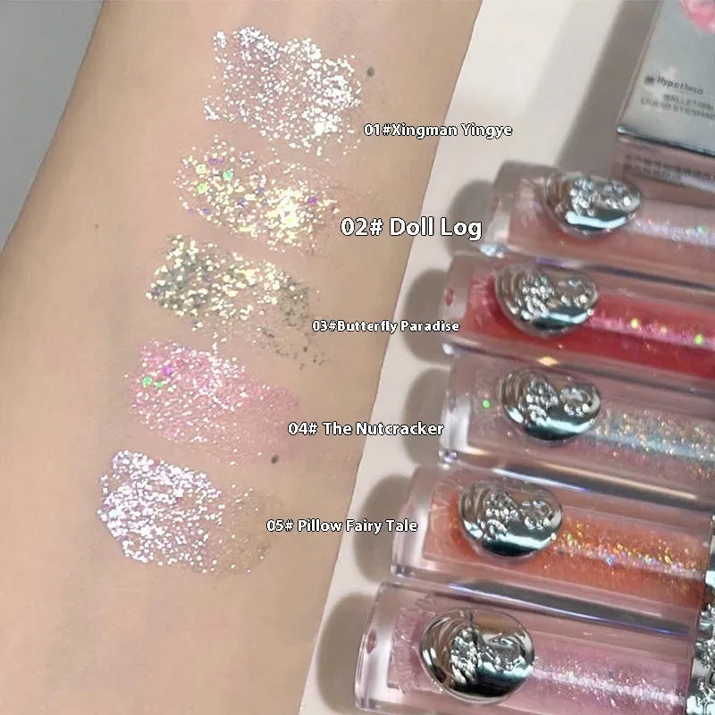 Liquid eye shadow cosmetics bottle in one of five colours for girls and students