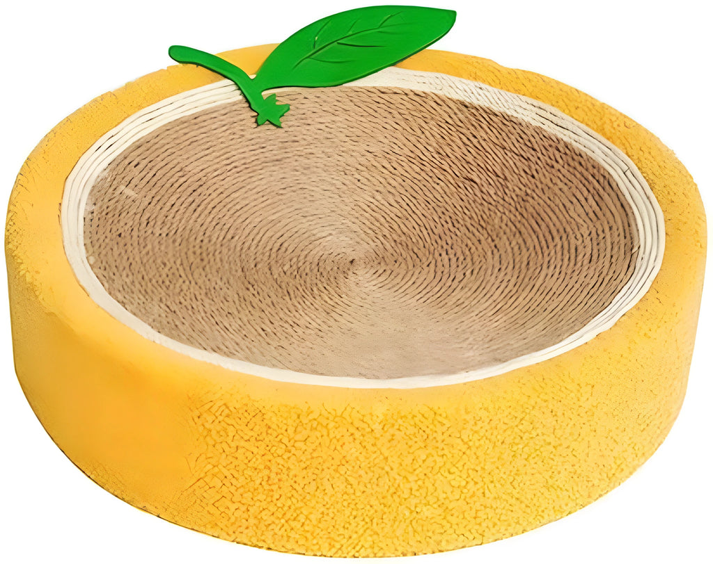 Round yellow sisal cat scratching board and bed for small breeds