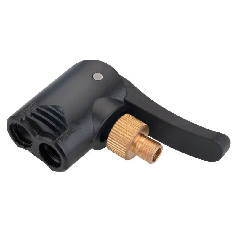 Vehicle air inflator with USB charging port, two clarinet connectors, and included hose