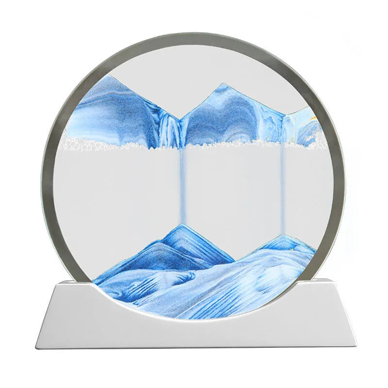 12 inch quicksand painting night lamp with rotating sand art in embroidered glass