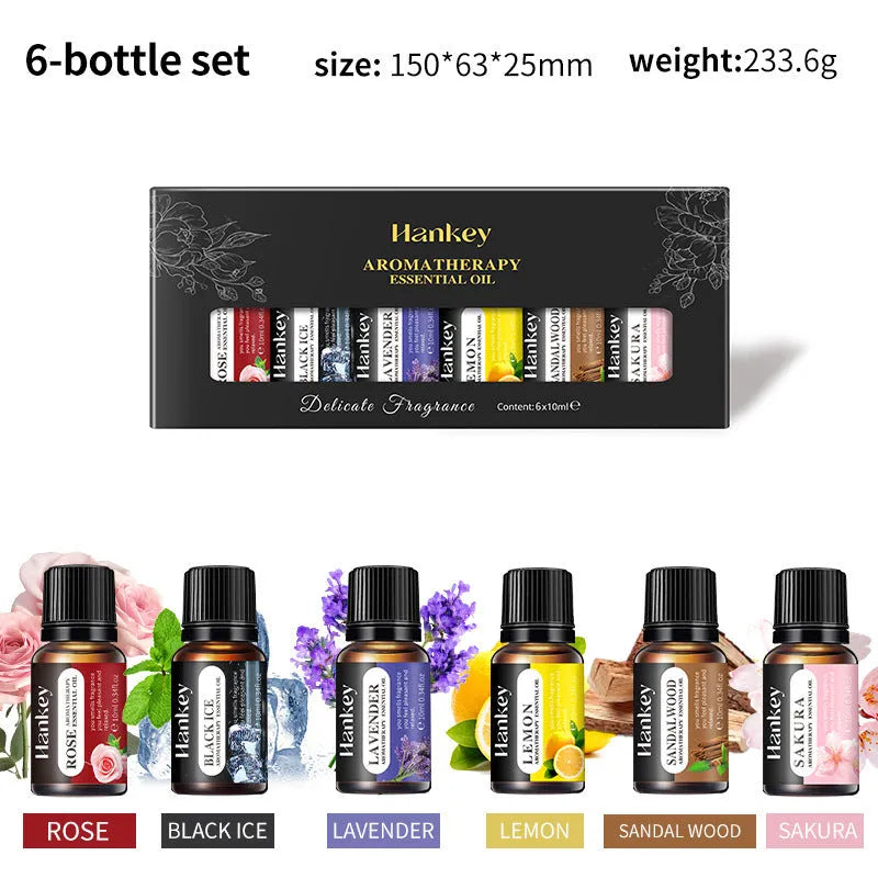 Boxed set of water-soluble aromatherapy essential oils for fresh air purification
